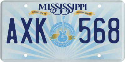 MS license plate AXK568