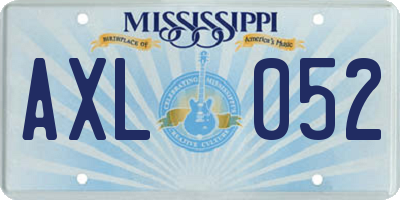 MS license plate AXL052