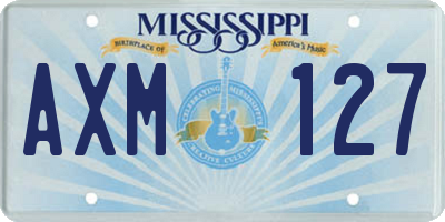 MS license plate AXM127