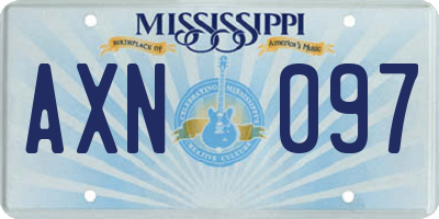 MS license plate AXN097