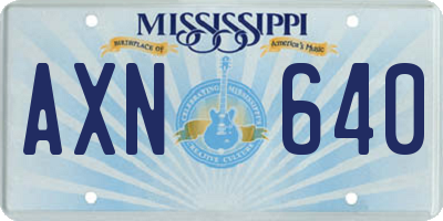 MS license plate AXN640