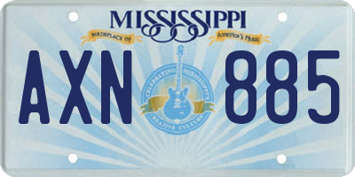 MS license plate AXN885