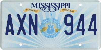 MS license plate AXN944