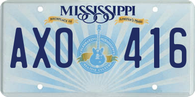 MS license plate AXO416