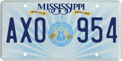 MS license plate AXO954