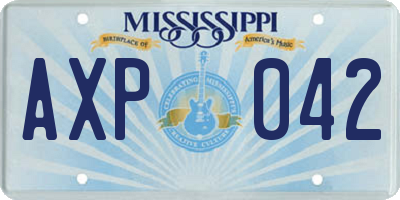 MS license plate AXP042