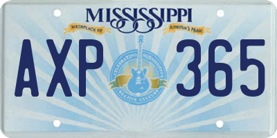 MS license plate AXP365