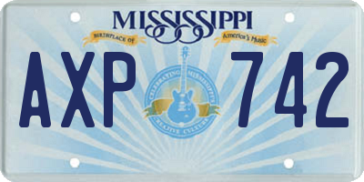 MS license plate AXP742