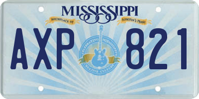 MS license plate AXP821