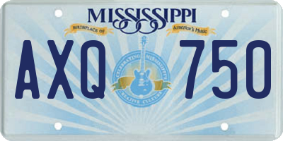 MS license plate AXQ750