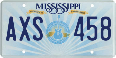 MS license plate AXS458