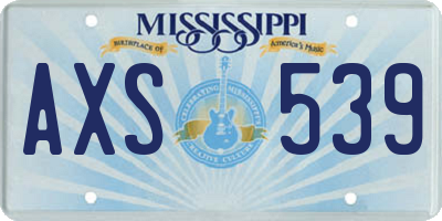 MS license plate AXS539