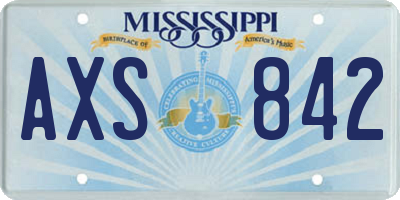 MS license plate AXS842