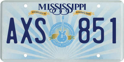 MS license plate AXS851