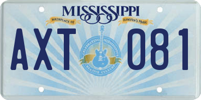 MS license plate AXT081