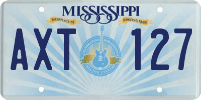 MS license plate AXT127