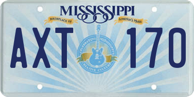 MS license plate AXT170