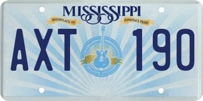 MS license plate AXT190