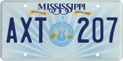 MS license plate AXT207