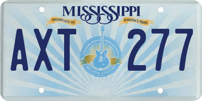 MS license plate AXT277