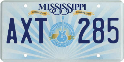 MS license plate AXT285
