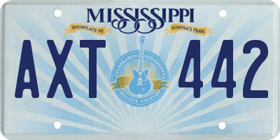 MS license plate AXT442