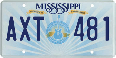 MS license plate AXT481