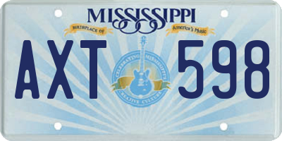 MS license plate AXT598