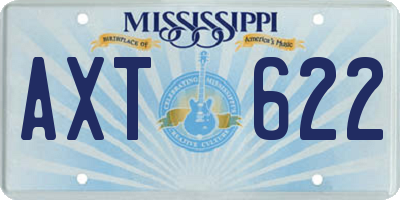 MS license plate AXT622