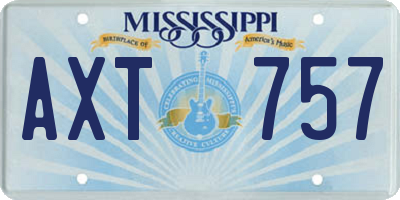 MS license plate AXT757