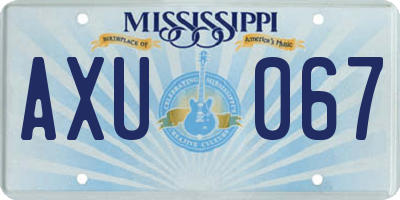 MS license plate AXU067