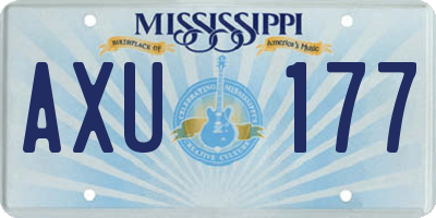 MS license plate AXU177