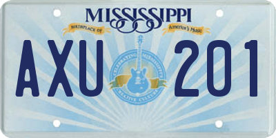 MS license plate AXU201
