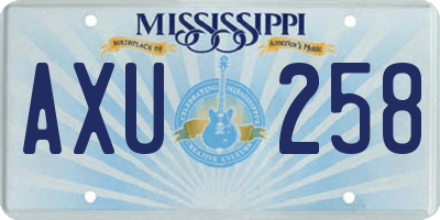 MS license plate AXU258