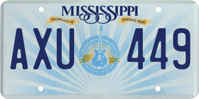 MS license plate AXU449
