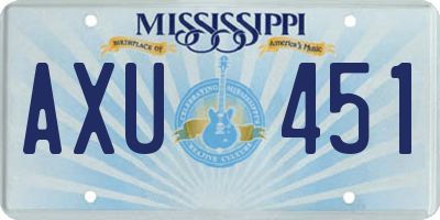 MS license plate AXU451