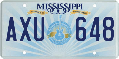 MS license plate AXU648