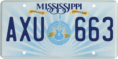 MS license plate AXU663