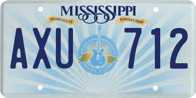 MS license plate AXU712