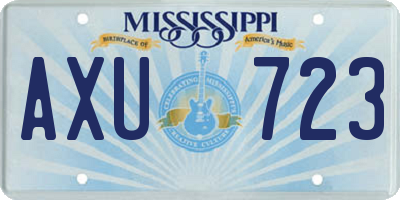 MS license plate AXU723