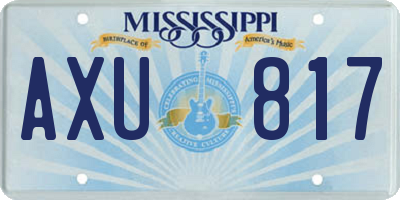 MS license plate AXU817