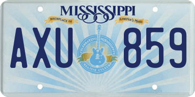 MS license plate AXU859