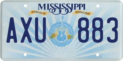 MS license plate AXU883