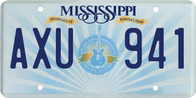 MS license plate AXU941