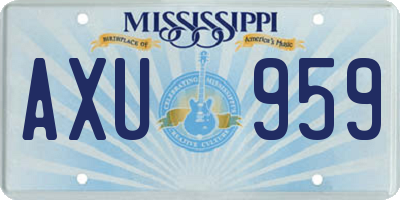 MS license plate AXU959
