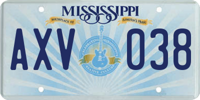 MS license plate AXV038