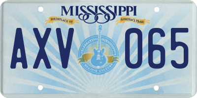 MS license plate AXV065