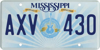 MS license plate AXV430
