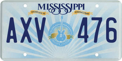 MS license plate AXV476