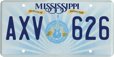 MS license plate AXV626